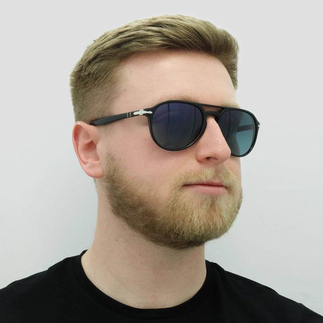Persol Men's Rectangle Acetate Sunglasses In Black | ModeSens
